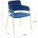 Napoli Dining Chair in Blue Velvet & Gold Metal (Set of 2)